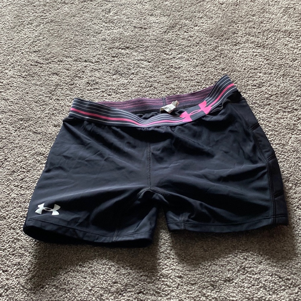 Under Armour Black Cushioned Softball Sliding Spandex Shorts SIZE YXL